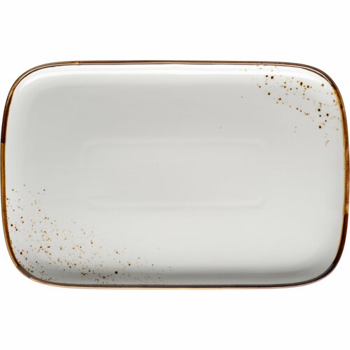 Mäser Rechteckiger Tablett Pintar White mit braunen Punkten 30 x 20 x 2 cm