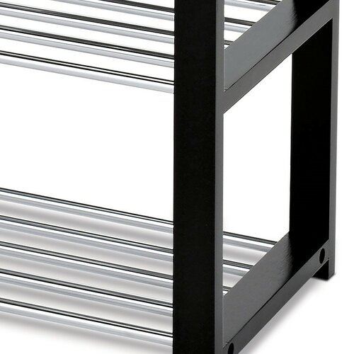 Schuhregal 4 Etagen, Schwarz, 80 x 30 x 73 cm