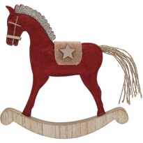 Vianočná dekorácia Hojdací koník, červená, 20 x 22 x 2 cm