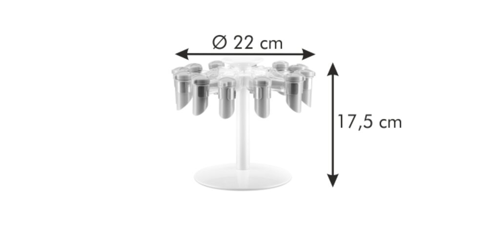 Tescoma Season cleme cu orificii pentru plicuri  de condimente 12 buc, cu suport rotativ