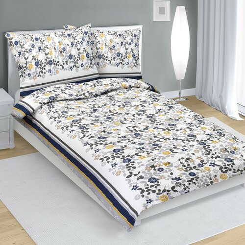 Bellatex Крепова постільна білизна Люпин сірий, 140 x 200 см, 70 x 90 см