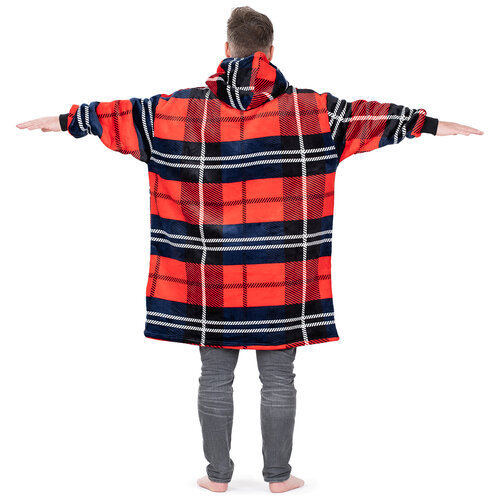 4Home Bluza z barankiem mikroplusz Krata, uni L męska