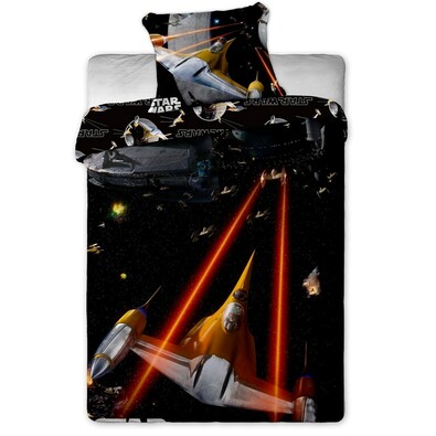 Dziecięca bawełniana pościel Star Wars Spaceship, 140 x 200 cm, 70 x 90 cm
