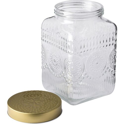 Altom Sada skleněných dóz se zlatým víkem Daisy 2,2 l, 4 ks