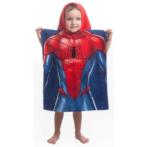 Poncho Jerry Fabrics Spiderman blue, pentru copii, 50 x 115 cm