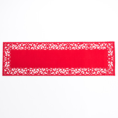 Behúň plstený plný červený, 100 x 30 cm