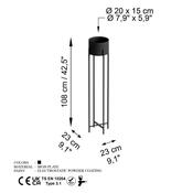 Metalowy stojak na kwiaty GED-024 SLIM, czarny