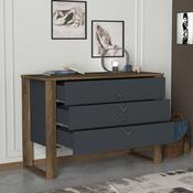 Comodă Bumerang Anthracite and Walnut