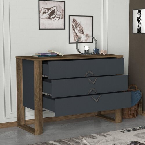 Comodă Bumerang Anthracite and Walnut