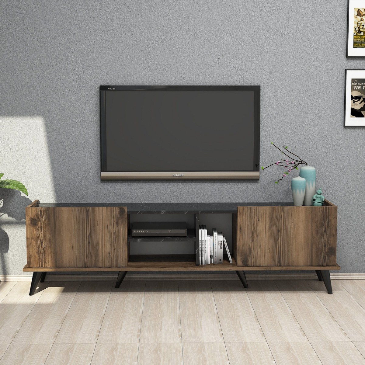 Televizní stolek Elegante Walnut Black - thumb (3)