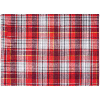 Home Elements Tischset Karo rot-grau, 33 x 45 cm