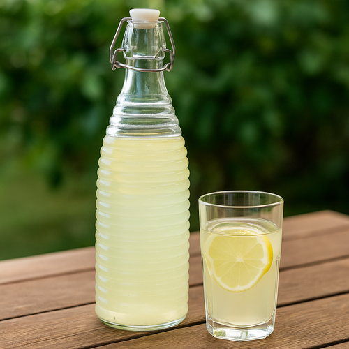 Glasflasche mit Bügelverschluss Stripes 1 l