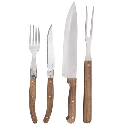 Orion Steak set - nož, vilice, vilica, deska, 15kosov