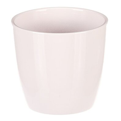 Keramik-Übertopf Terrakotta, Durchmesser 12 cm, weiß