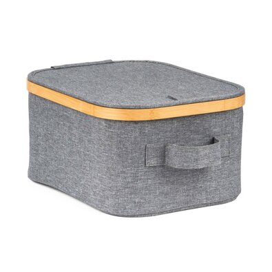 Úložný box G21 24 x 30 x 15 cm, bambusový s víkem, šedý