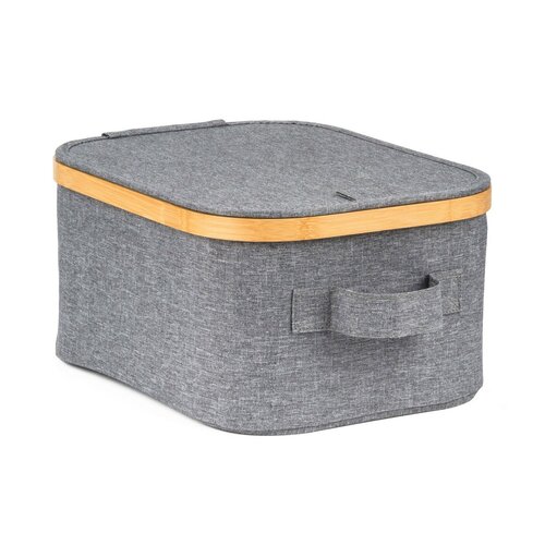 G21 tárolódoboz 24 x 30 x 15 cm, bambusz, fedéllel, szürke