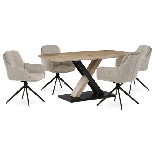 Esstisch X 165 x 80 cm, Eiche San Remo