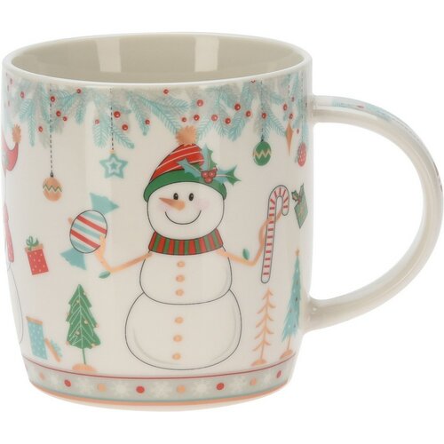 Porcelanski vrč z božičnim okrasjem, 370 ml