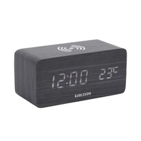 Karlsson 5933BK LED будильник/годинник із зарядкою15 см, чорний
