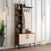 Vešiak s botníkom a policami Viyana Walnut and Cream