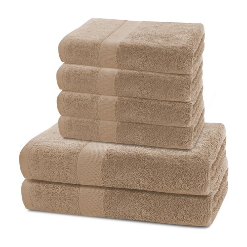 DecoKing Set of towels and bath towels Marinalight brown, 6 pcs