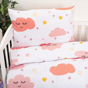 4Home Kinderbettwäsche aus Baumwolle Pink Clouds, 100 x 135 cm, 40 x 60 cm