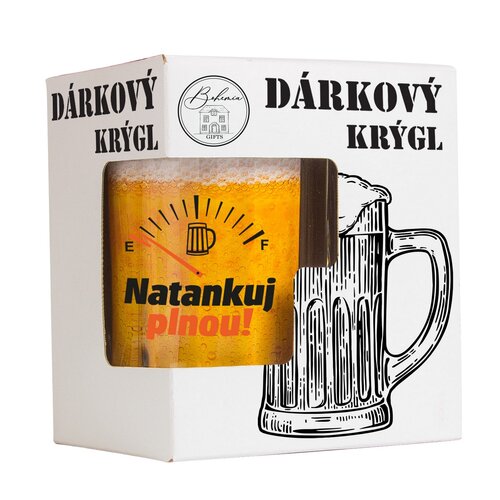 Bohemia Gifts Dárkový půllitr - Natankuj, 500 ml