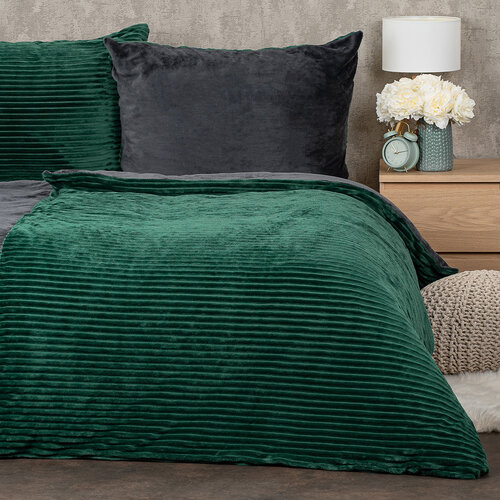 4Home Posteljnina iz mikroflanela Stripe zelena,140 x 200 cm, 70 x 90 cm