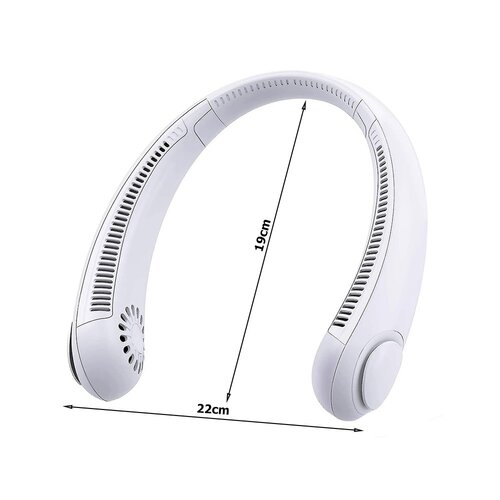 Prenosný ventilátor na krk, biela