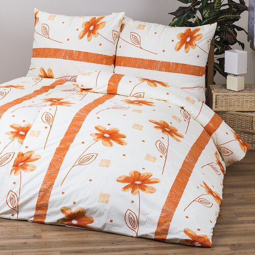 Bavlněné obliečky Anežka oranžová, 140 x 200 cm, 70 x 90 cm