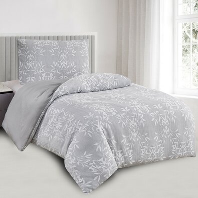 Lenjerie de pat din jacard Denver gri, 140 x 200cm, 70 x 90 cm