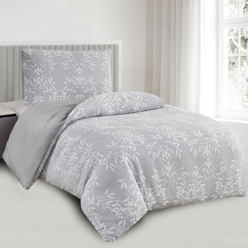 Lenjerie de pat din jacard Denver gri, 140 x 200cm, 70 x 90 cm