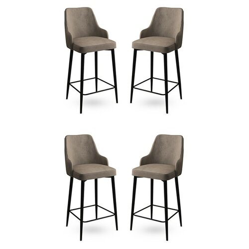 Zestaw krzeseł barowych Enox Cappuccino and Black, 4 szt.