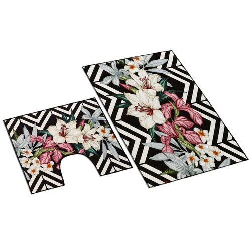 Bellatex Badteppich-Set Lilie 3D, 60 x 100 cm, 60 x 50 cm