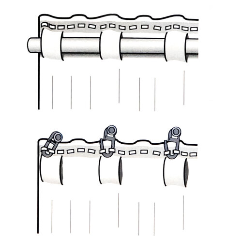 Draperie din jacquard cu agăţători mascate Albani  Samuel, alb, 245 x 140 cm