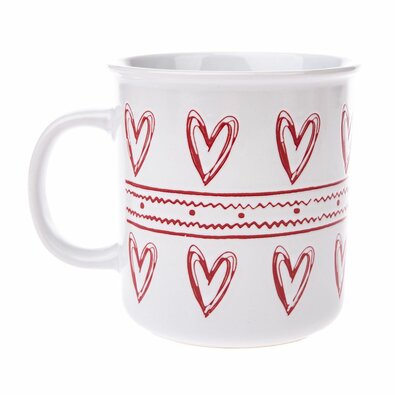 Božični keramični vrč Christmas heart II bel, 710ml