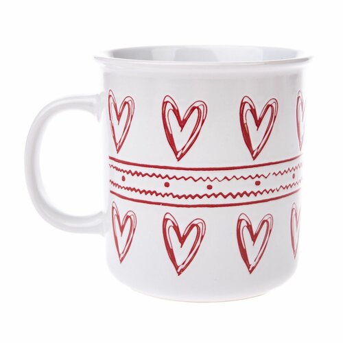 Božični keramični vrč Christmas heart II bel, 710ml