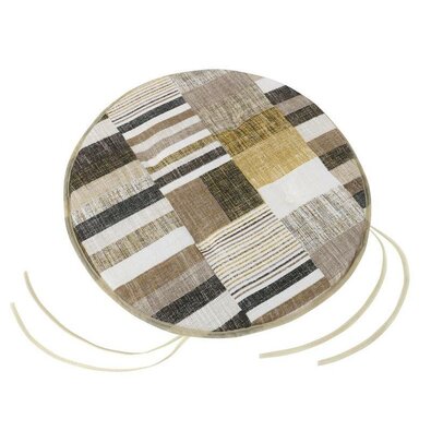 Bellatex EMA Sitzkissen rund glatt Fliesen braun-beige, 40 cm