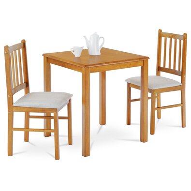 Set de dining din lemn masiv cu 2 scaune, 69 x 69x 75 cm, stejar Iandhaus