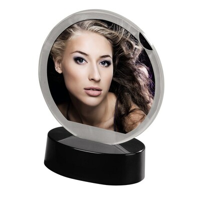 Ramka na portret okrągła, LED, czarna