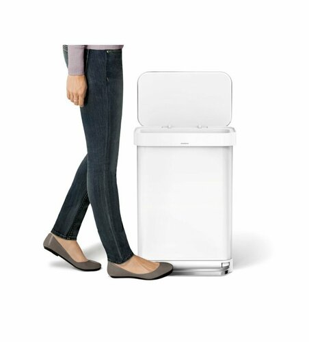 Simplehuman Coș cu pedale 45 l, alb