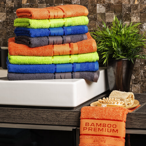 4Home Комплект Bamboo Premium рушник для ванни та рушник для рук сірий, 70 x 140 см, 50 x 100 см