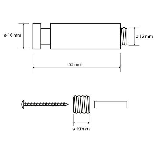 SAPHO XR213 X-Round akasztó 5 cm, ezüst