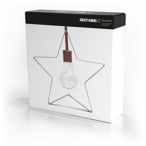 DecoKing Karácsonyi lámpa Csillag meleg fehér, 5LED