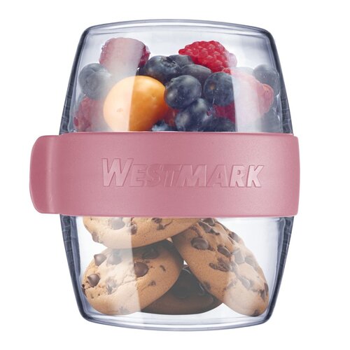 Westmark Двосекційний контейнер для закусок MINI, 400 мл, рожева