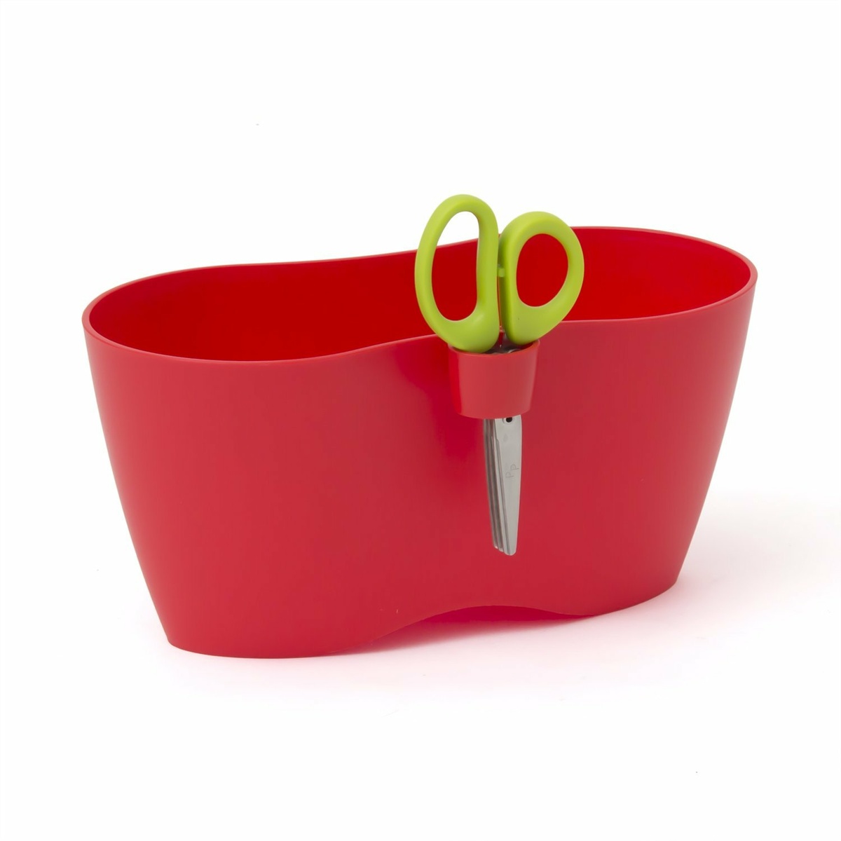 PROSPERPLAST LIMES DUBLO dvojkvětináč na bylinky s nůžkami 25x12x12cm korálová DLD250