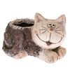 Ceramiczna osłonka na doniczkę Leżący kot, 22 x 19 x 29,5 cm