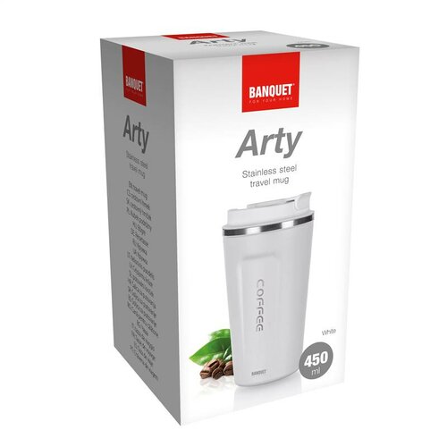 Banquet termohrnek potovalni ARTY 450 ml, bela