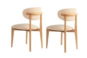 Esszimmerstuhl-Set Lionte Beige and Light Oak, 2 Stück