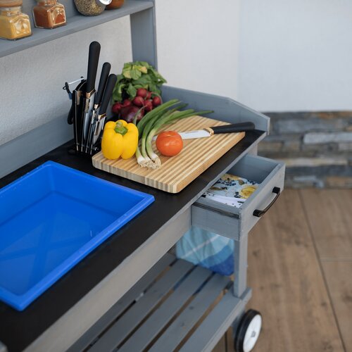 Gartenarbeitstisch Bardy, grau, 94 x 49 x 120 cm